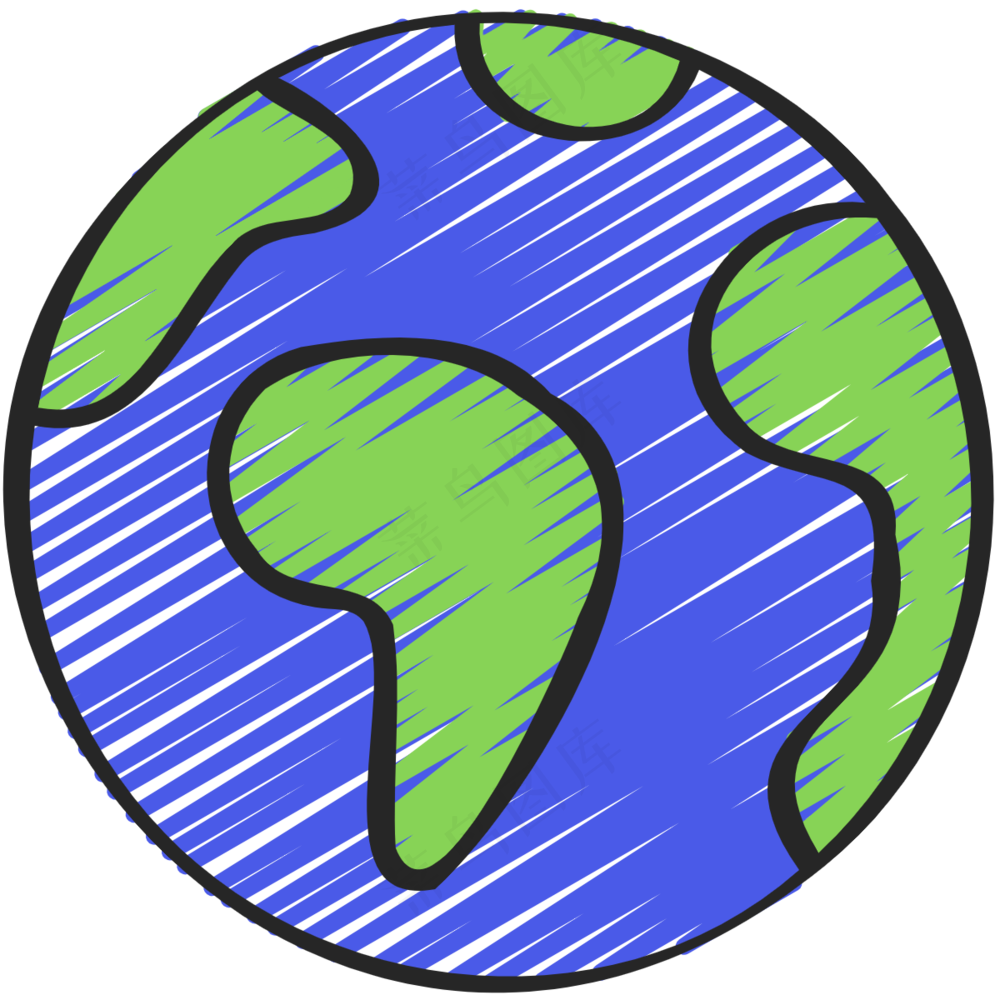 手绘地球 - 全球通信网络